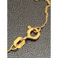 14 CT YELLOW GOLD (575)CHAIN WITH PENDANT-WITH AQUAMARINE STONE-TOTAL LENGTH FOR CHAIN 43CM-TOTAL WE