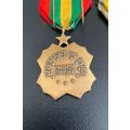 BELGIAN CONGO MERIT MEDAL (GOLD) 1953-1955 WITH ZAIRE NAVIVE SERVICE MEDAL-FULL SIZE PAIR