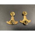 REGIMENT ALGOA BAY-GILDING METAL COLLAR BADGE PAIR-APPROVED IN 1962- PINS INTACT