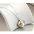 Keepsake Sunflower Stainless Steel Heart Pendant Cremation Urn Necklace