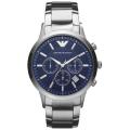 MENS EMPORIO ARMANI BLUE DIAL STAINLESS STEEL CHRONOGRAPH WATCH AR2448 ##BRAND NEW##