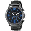 FOSSIL NATE JR1478 Gents Chronograph Watch Brand new in Box ++++AWESOME BLACK IP DESIGN!!