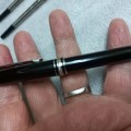 MONT BLANC CLASSIC BLACK BALL POINT PEN ENGRAVED WITH 1  Extra refill