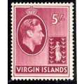 BRITISH VIRGIN ISLANDS 1938 5/- DEFINITIVE MOUNTED MINT. SG 119a. CAT 20 POUNDS. (2018)