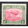 SOUTH AFRICA 1923 1d HARRISON ESSAY LARGE SCREENED CARMINE & GREEN MM.