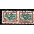 SOUTH WEST AFRICA 1927/30 2/6 GREEN & BROWN FINE LMM PAIR. SACC 88. CAT R1100. (2017/18)