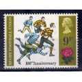 GREAT BRITAIN 1971 "ANNIVERSARY OF RUGBY" 9p UMM WITH VAR OLIVE-BROWN OMITTED. SG 889a. CAT 325 GBP.