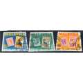 MALAYSIA 1967 & 1992. 2 SETS OF STAMPS ON STAMPS. SG 48-50 VFU & SG 487-490 UMM. CAT 13,50 GBP.