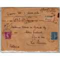 FRANCE 1931 RARE COVER TO BELGIUM WITH WAX SEALS & 1926 WAR ORPHAN'S FUND 5F+1F ON BACK. SG 453.