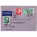 GERMANY 1949 "OPENING OF PARLIAMENT, BONN" SET OF 2 ON AIR MAIL COVER TO ARGENTINA. VERY FINE.
