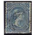 TRANSVAAL 1878-80 QV 2/- BLUE VERY FINE USED. SACC 165. CAT R2200.