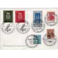 GERMANY 1950 OKTOBERFEST POST CARD WITH 2 SCARCE SETS & 4 DIFF MUNICH SPECIAL POSTMARKS.