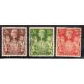 GREAT BRITAIN 1939 DEFIN SET OF 6 VERY FINE USED. SG 476-478c. CAT 60 POUNDS.