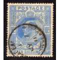 GREAT BRITAIN 1902-10 10/- ULTRAMARINE FINE USED. SG 265. CAT 500 POUNDS. (SG 2018)