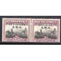 SOUTH WEST AFRICA 1929 2d OFFICIAL PAIR MM WITH "NO STOP" VARIETY. SACC 11a. CAT R100.