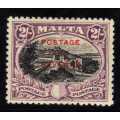MALTA 1928 "POSTAGE AND REVENUE" OPTD 2/- FINE MOUNTED MINT BUT THIN SPOT. SG 188. CAT 27 POUNDS.