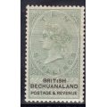 BECHUANALAND 1887 UNAPPROPRIATED DIES 10/- GREEN & BLACK MOUNTED MINT. SACC 19. CAT R7000.
