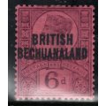 BECHUANALAND 1891/04 GB STAMPS OPTD "BRITISH BECHUANALAND" 6d MOUNTED MINT. SACC 36.  CAT R150.
