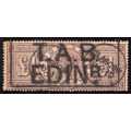 GREAT BRITAIN 1884 QV 1 POUND BROWN-LILAC USED WITH GLASGOW CDS + BOX CANCEL. SG 185. CV 3000 GBP.