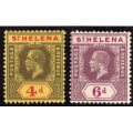 ST HELENA 1912 DEFIN SET OF 2 VERY FINE MOUNTED MINT. SG 83-84. CAT 19,25 POUNDS.
