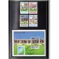 NEW ZEALAND 1991 RUGBY WORLD CUP PRESENTATION PACK WITH SET OF 4 & MINI SHEET.