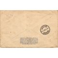 SOUTH AFRICA 1929 AIR MAIL SET OF 2 ON FLOWN COVER. "FIRST AIR POST DURBAN-LONDON VIA CAPE TOWN"