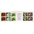 GUERNSEY 2004 "CLEMATIS" FLOWERS BOOKLET OF 10 x 22p STAMPS UMM. SG 1017-21 x 2. CAT 7,50 POUNDS.