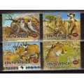 SOUTH AFRICA 2001 KGALAGADI TRANS FRONTIER PARK SET OF 4 & M/S UMM. SACC 1386-90. CAT R161.(2023-25)