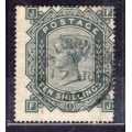 GREAT BRITAIN 1878 10/- GREENISH GREY (PLATE 1) FINE USED WITH LIGHT CDS. SG 128. CAT 3200 POUNDS.