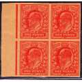 GREAT BRITAIN 1902-10 KEVII 1d SCARLET ON BUFF UNGUMMED PAPER IMPERF PLATE PROOF.