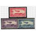 NEW ZEALAND 1935 AIR SET OF 3 MOUNTED MINT. SG 570-2. CAT 12 POUNDS. (2018)
