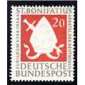 GERMANY WEST 1954 1200th ANNIV OF ST BONIFACE 20pf VERY FINE MM. SG 1125. CAT 7 POUNDS. (2005)