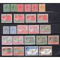 ST KITTS-NEVIS 1938-50 KGVI DEF SET OF 12 LMM PLUS EXTRAS. CAT 355 POUNDS. (2018)