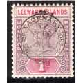 LEEWARD ISLANDS 1897 QV DIAMOND JUBILEE 1d MOUNTED MINT. SG 10. CAT 9 POUNDS. (2018)