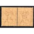 LEEWARD ISLANDS 1902 QV LOCAL SURCHARGE "One Penny" ON 4d UMM PAIR. SG 17.