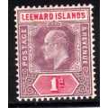 LEEWARD ISLANDS 1905-08 KEVII DEFIN 1d DULL PURPLE & CARMINE LMM. SG 30. CAT 11 POUNDS. (2018)