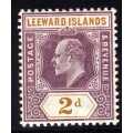 LEEWARD ISLANDS 1905-08 KEVII DEFIN 2d DULL PURPLE & OCHRE LMM. SG 31. CAT 13 POUNDS. (2018)