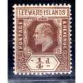 LEEWARD ISLANDS 1907-11 KEVII DEFIN 1/4d BROWN MM. SG 36. CAT 2,75 POUNDS. (2018)