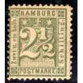 HAMBURG 1864 2½s GREEN MOUNTED MINT. SG 26. CAT 160 POUNDS.