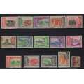 DOMINICA 1951 KGVI DEFINITIVE SET OF 15 MOUNTED MINT. SG 120-34. CAT 50 POUNDS. (2018)