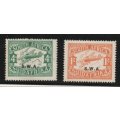 SOUTH WEST AFRICA 1930 AIRMAIL SET OF 2 LMM. 2ND PRINTING SACC 97 and 98. CAT R135. (2019/20)