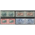 SOUTH WEST AFRICA 1938 VOORTREKKER CENT MEMORIAL FUND SET OF 4 PAIRS MINT. SACC 132-35. CAT R1670.