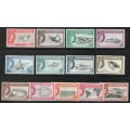 Ascension 1956 QEII definitive set of 13 very fine lightly mounted mint. SG 57-69. CAT £140. (2018)