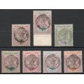 Leeward Islands 1897 QV Diamond Jubilee part set of 7 (no 1/-) mounted mint. SG 9-14 & 16. Cat £651.