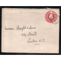 Mauritius 1913 KEVII 6c postal stationery envelope with "PHOENIX" cancel and backstamped. Scarce!!