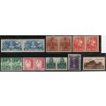 SOUTH AFRICA 1941-42 LARGE WARS SET OF 8 LMM. (6 pairs & 2 singles) SACC 87-94. CAT R945. (2019-20)