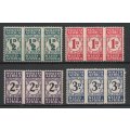 South Africa 1943-44 postage due set of 4 units mounted mint. SACC 30-32. Cat R1690. (2019-20)