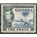 Gambia 1938 defin 2d blue & black mounted mint. SG 153. Cat £15 (2018)