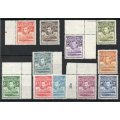 Basutoland 1938 defin set of 11 lightly mounted mint. SACC/SG 18-28. Cat R2301/£110(2018)