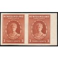 Canada Newfoundland 1932 Queen Mary 3c imperf pair unmounted mint. SG 211a. Cat £200 for umm (2018)